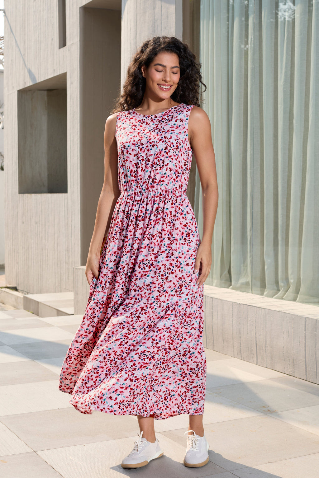 Floral Side Zip Feeding-Friendly Dress