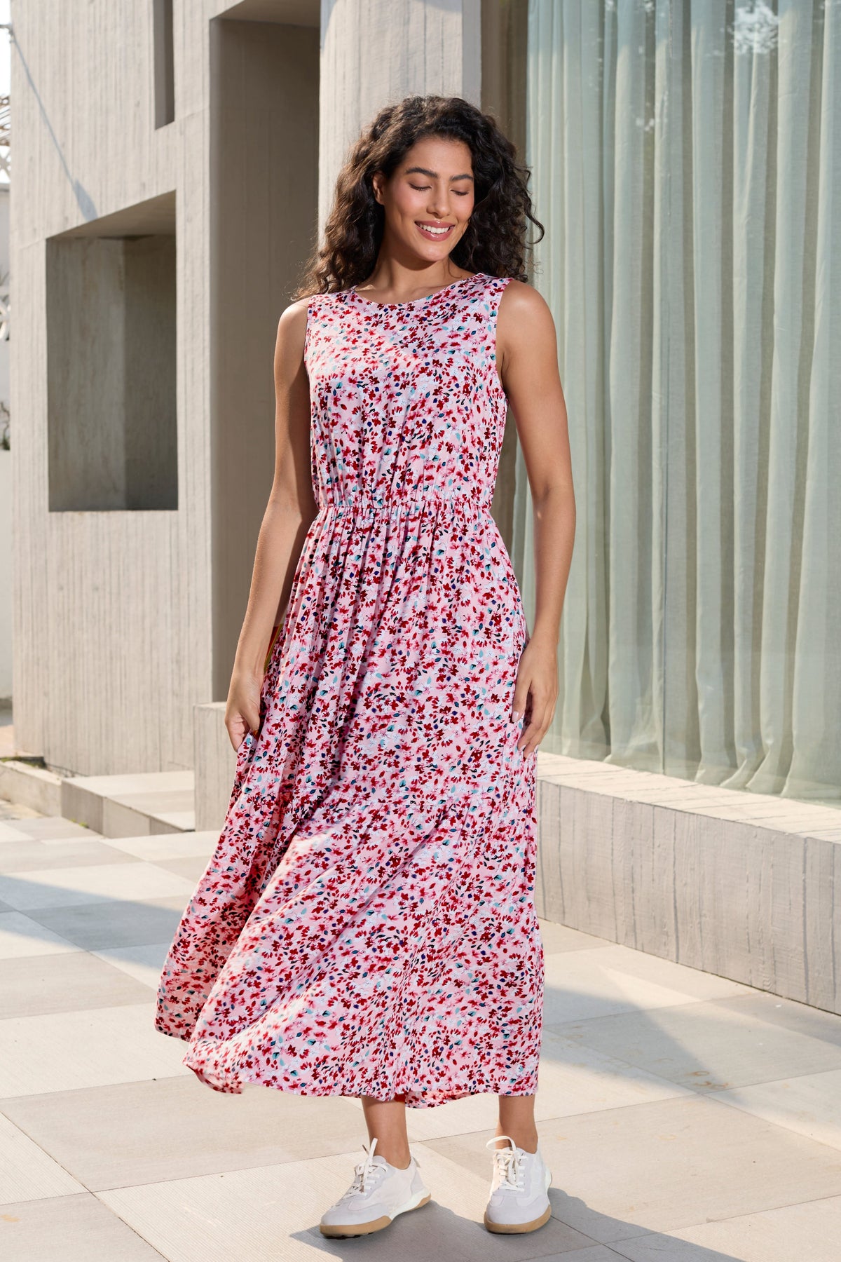 Floral Side Zip Feeding-Friendly Dress