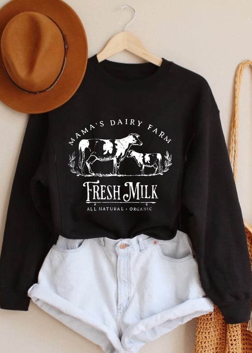 Mama's Dairy Farm Feeding-Friendly Crewneck Sweatshirt