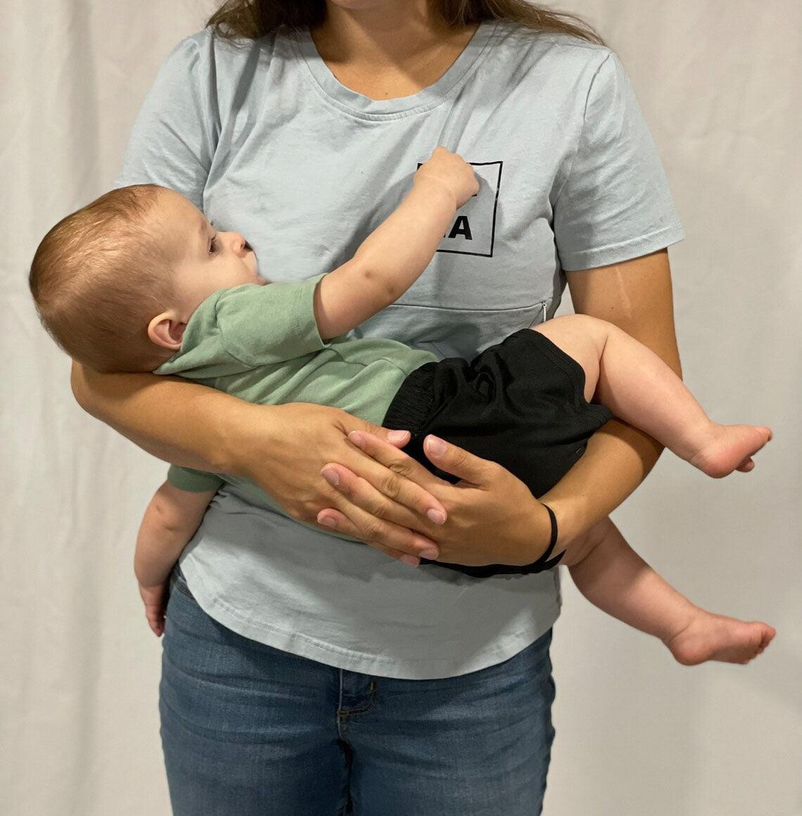 Mama Crew Neck Feeding-Friendly T-shirt - Giftifymama