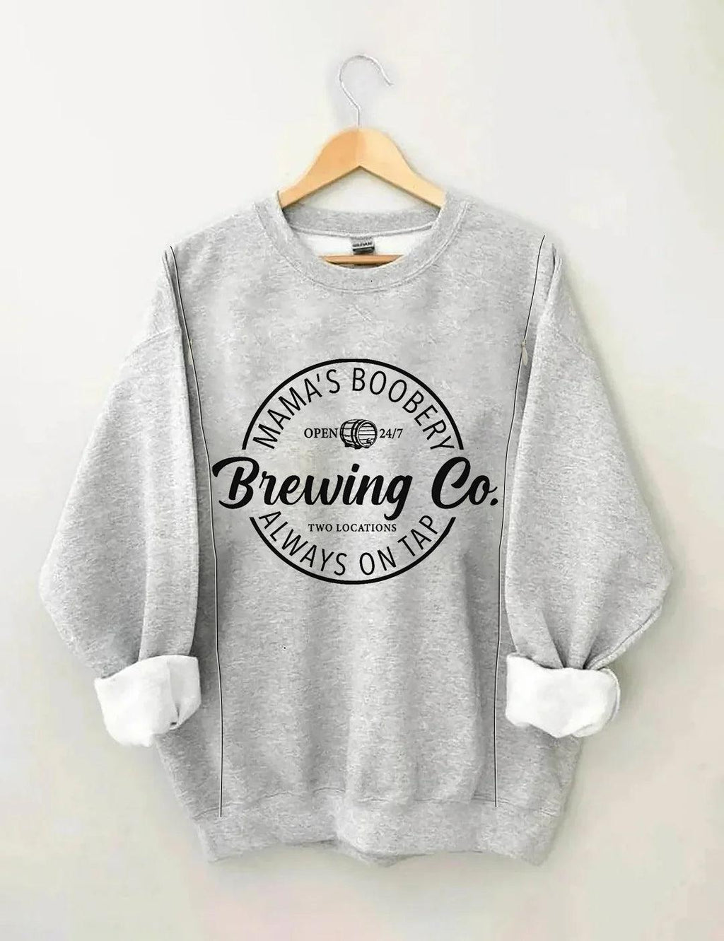 Mama's Boobery Zip Crewneck Feeding-Friendly Sweatshirt - Giftifymama