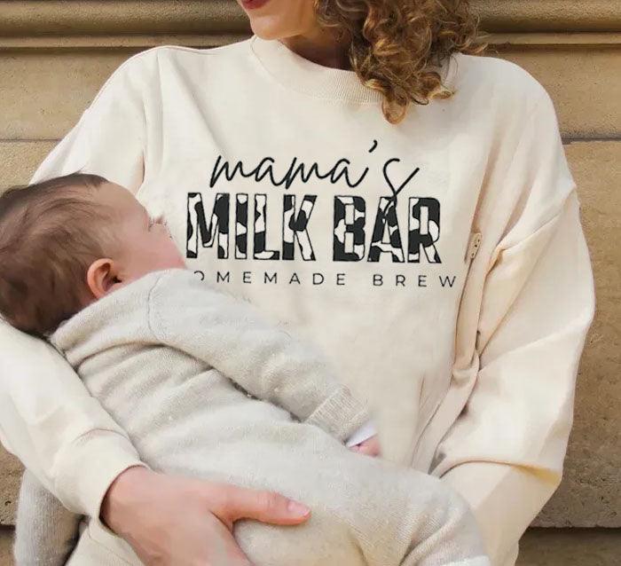 Mama’s Milk Bar Homemade Feeding-Friendly Sweatshirt - Giftifymama