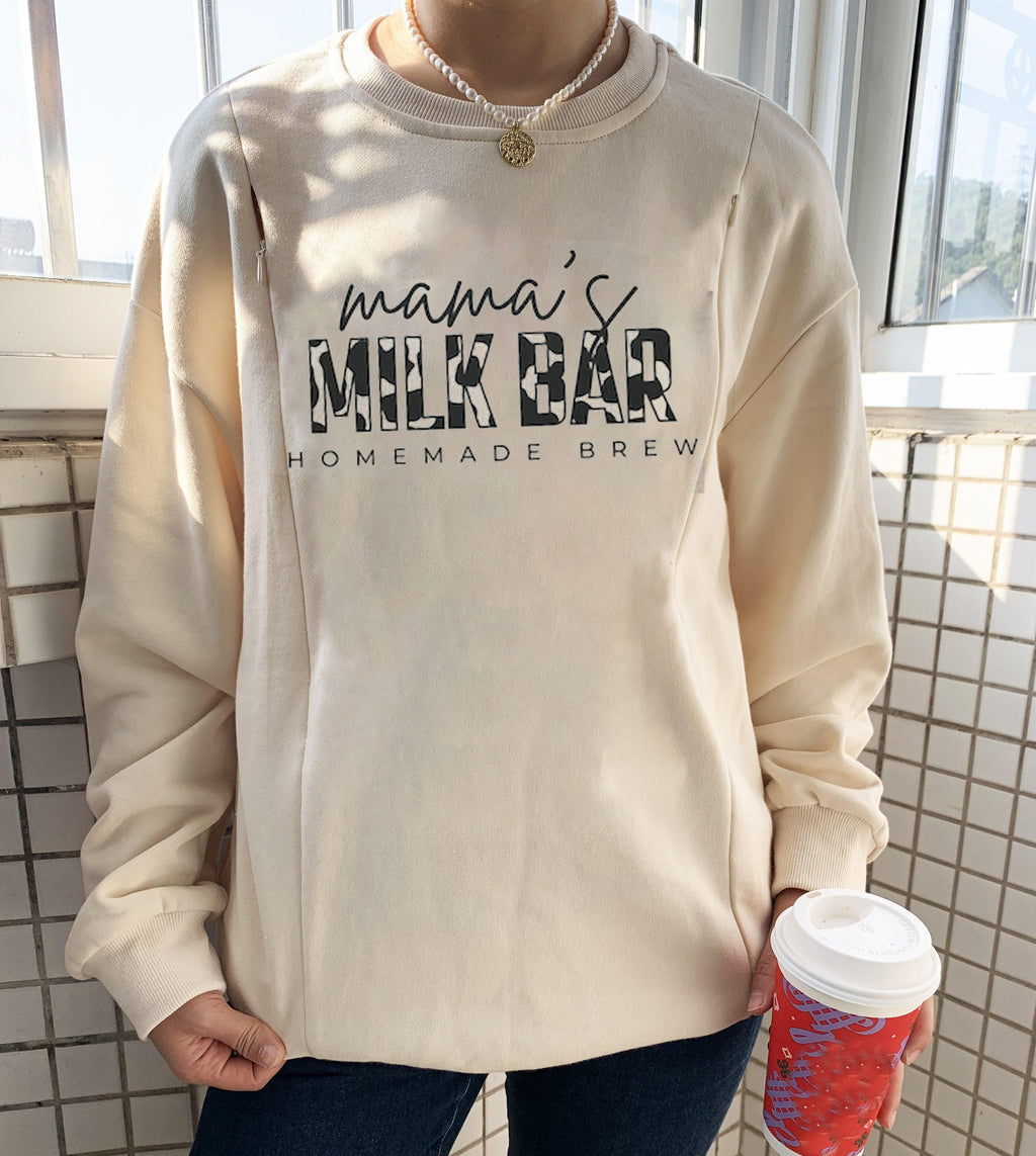 Mama’s Milk Bar Homemade Feeding-Friendly Sweatshirt - Giftifymama