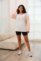 Colorblock Feeding-Friendly Hoodie With Pocket