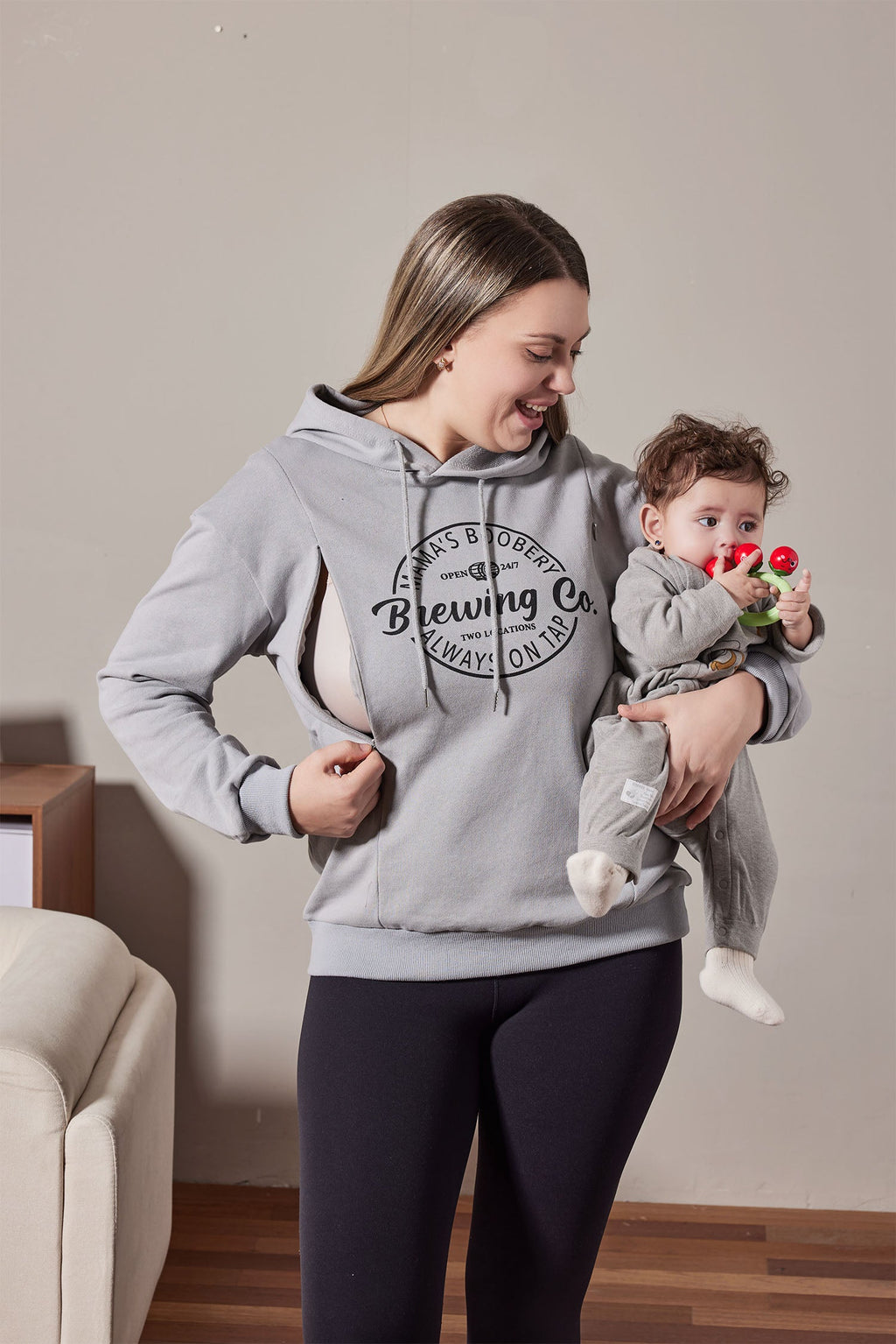 Mama's Boobery Feeding-Friendly Hoodie