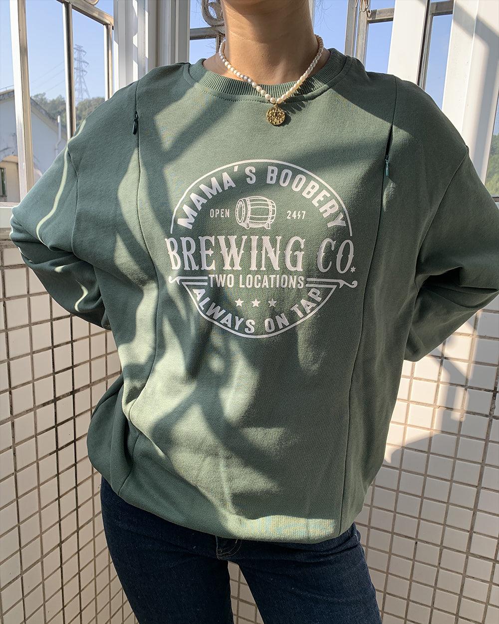 Mamas Boobery Crewneck Feeding-Friendly Sweatshirt - Giftifymama