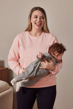 Mama's Plaid Color Feeding-Friendly Sweatshirt