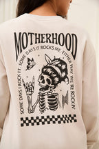 Motherhood Sometimes I Rock It Sometimes It Rocks Me Feeding-Friendly Sweatshirt