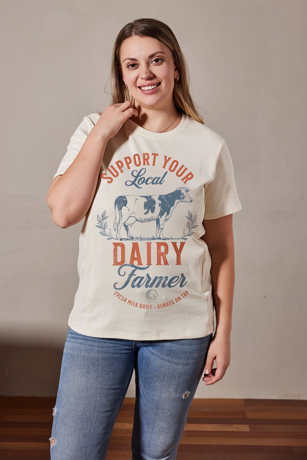 Support Your Local Farmer Feeding-Friendly T-Shirt