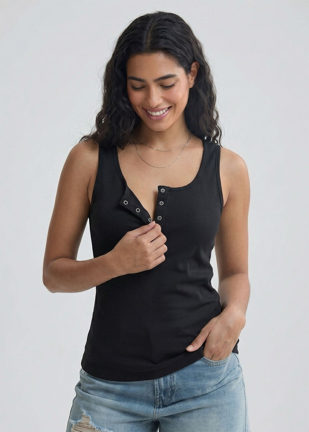 Women's Snap-Front Feeding-Friendly Tank Top