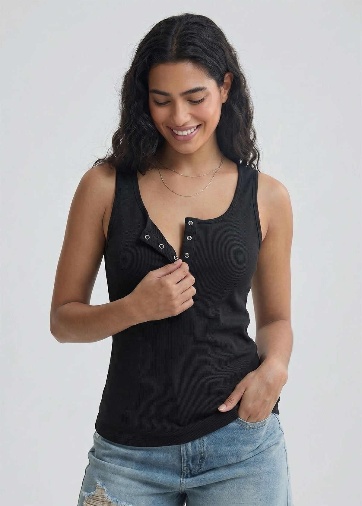 Women's Snap-Front Feeding-Friendly Tank Top